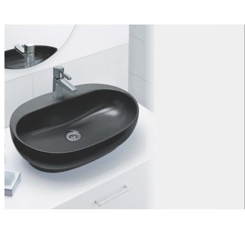 Square Scratch Resistant Wall Mounted Black Ceramic Wash Basin For Bathroom