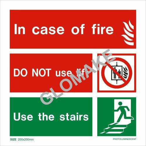 7-10 Mm Thickness Rectangular Shape Fire Safety Sign Board