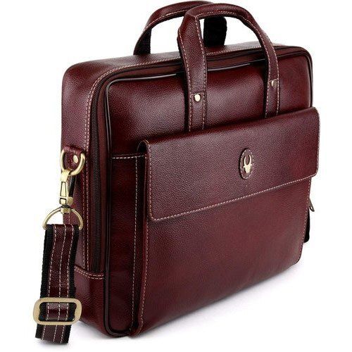 Comfortable And Easy To Handle Plain Brown Soft Belt Handle Leather Bags  Gender: Men