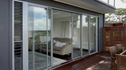 Crack Resistance Automatic Smooth Surface Transparent Tempered Glass Door