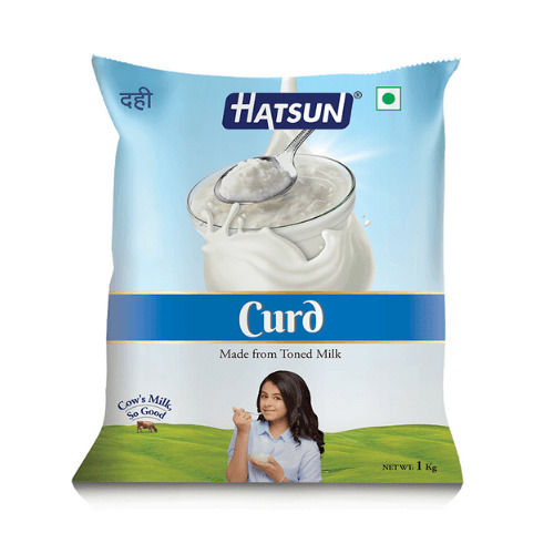 Delicious Thick And Creamy Raw Processed White Hatsun Curd, Packet Of 1 Kg 