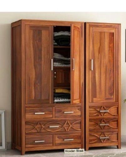 Designer Termite Resistance And Eco Friendly Brown Wooden Wardrobes