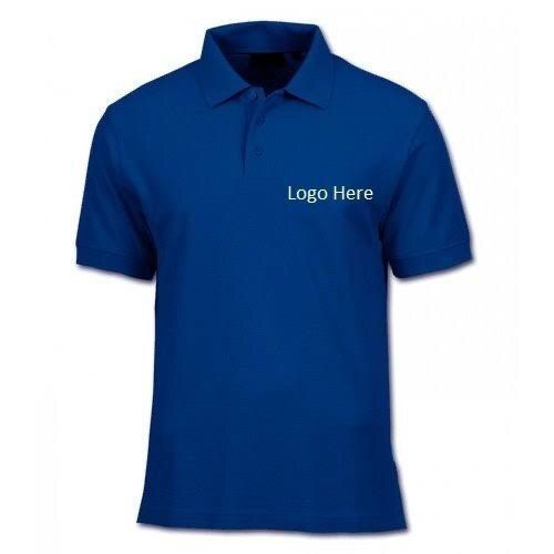 Cotton Plain Blue Half Sleeves Corporate T Shirts 