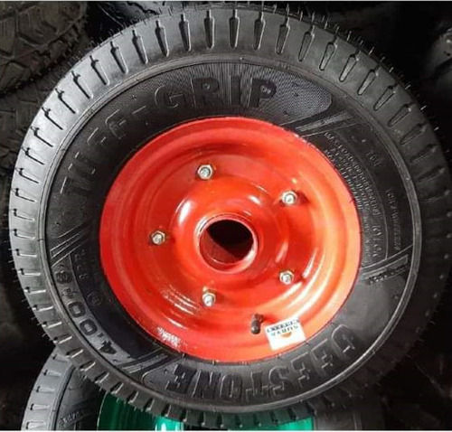 Trolley Tyre Made Of Rubber And Powder Coated Mild Steel Rim With Inner Tube 