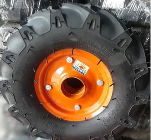 Trolley Tyre Made Of Rubber With Inner Tube, Powder Coated Mild Steel Rim 