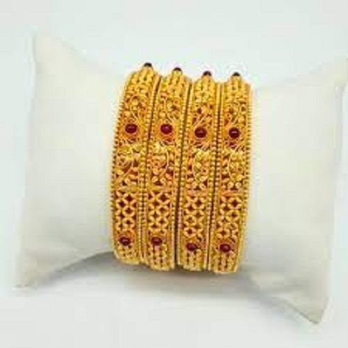 Fashion  Gold Bangles And Fancy And Golden Colour Smooth Finish For Ladies