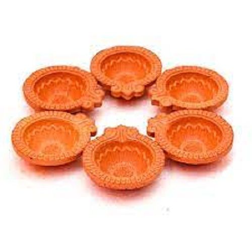 Round Brown Colour Fancy Look Clay Diya For Holiday, Festival And Gift Use