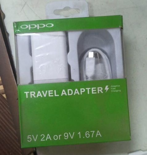 White Fast Charging Smart Charge Oppo Travel Adapter 5V 2A 