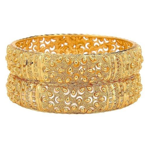 Gold Bangles And Golden Color Fancy Trendy Smooth Finish For Ladies