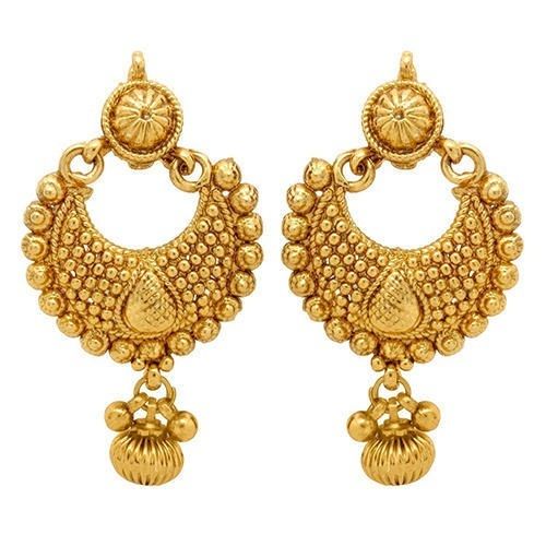 Gold Earings And Golden Colour Trendy Fancy Smooth Finish For Ladies