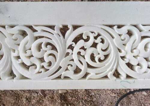 Crema Nova Weather Resistance And Easy To Clean White Colour Designer Carved Marble