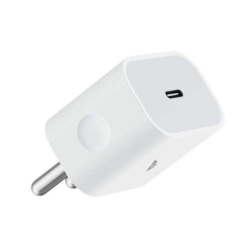 White Electric Vaku 20 Watt Type C Charger Lightweight And Portable