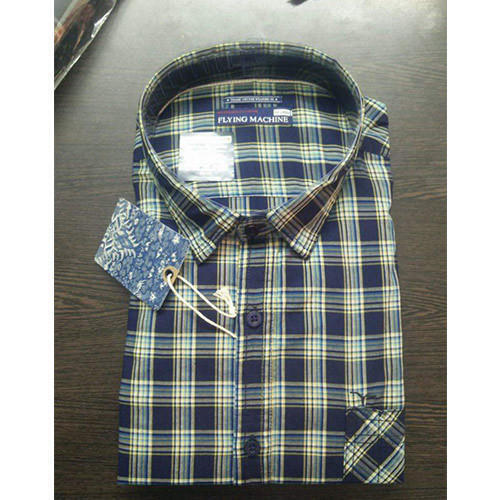 Collar Neck Casual Wear Men's Check Shirt For Causal And Party Wear