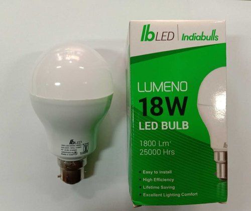 Energy Efficient White Pc 18 Watt Led Bulb For Domestic And Industrial Use Body Material: Ceramic