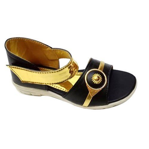 Fancy Party Wear Soft Sole And Comfortable Black Colour Sandal For Girls 