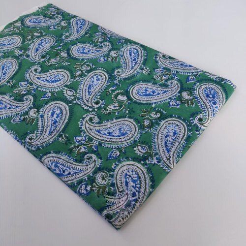 Green Embroider Pure Cotton Fabric