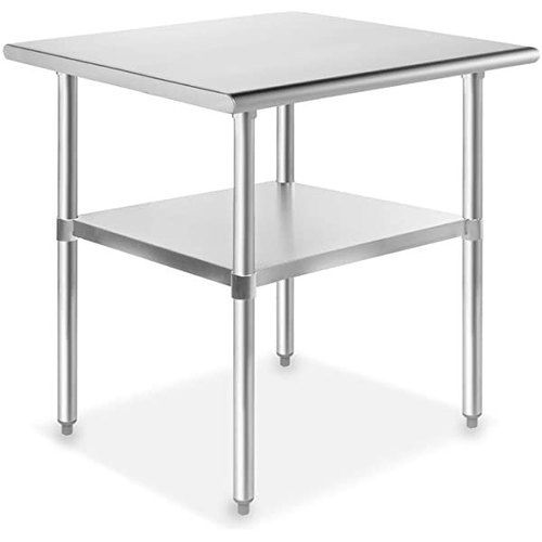 Handmade Silver Colour And Simple Design Stainless Steel Table With High Stain Resistivity