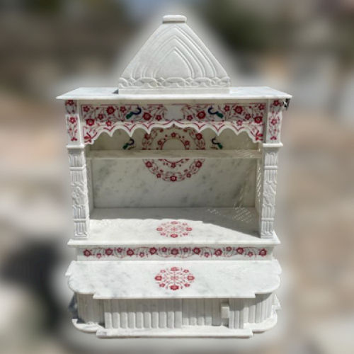 White Stone Crafts Indian Marble Temple for Home Decor