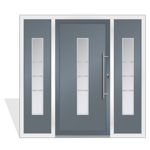 7 Feet Powder Coated Polished Silver Strong Aluminum Hinged Door