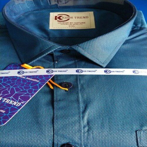 Casual Party Wear Full Cutaway Full Sleeve Blue Formal Shirts  Age Group: 16-22