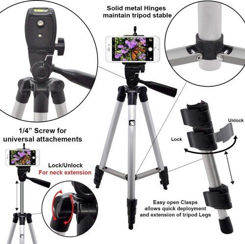 Heavy Duty Aluminum Adjustable Tripod Stand With Weight 13lbs And Quick Clamp