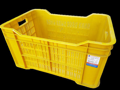 Yellow Rectangular Multipurpose Plastic Crates For Shopping Malls And General Store