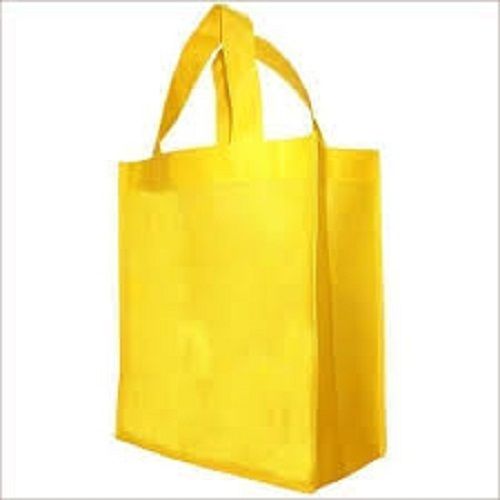 Yellow Silk Printing Pp Lamination Non Woven Shopping Bags With Loop Handle