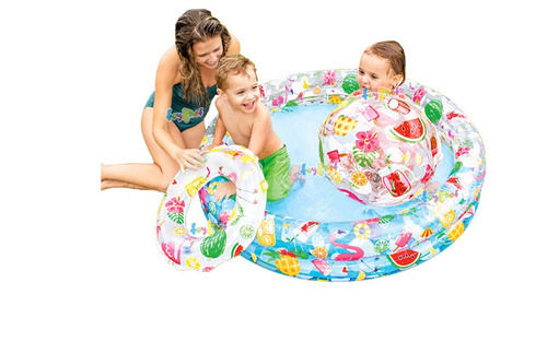 114 Liter Water Capacity And 122 Cm Diameter For Kids Multicolor Inflatable Swimming Pool 