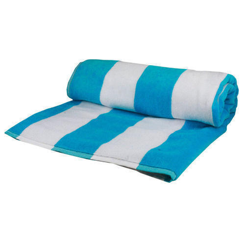 Printed Blue And White Cotton Cabana Beach Towel Soft And Cozy For Individual Use