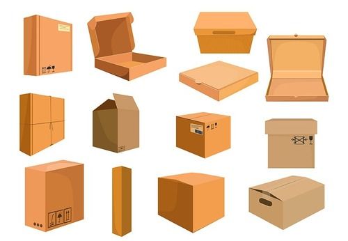Brown 3 Ply Corrugated Packaging Boxes Used In Shopping