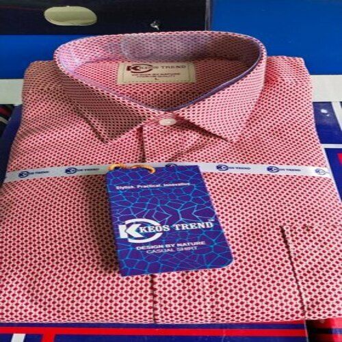 Casual Party Wear Full Sleeve Dot Printed Pink Fashion Shirt  Age Group: 16-22