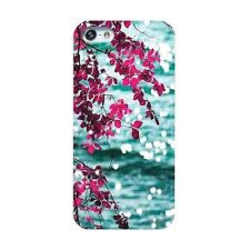 Mobile Phone Cover - Plastic Material, Slim & Lightweight Design - Green and Pink with Floral Pattern, Mirror Feature for Easy Style