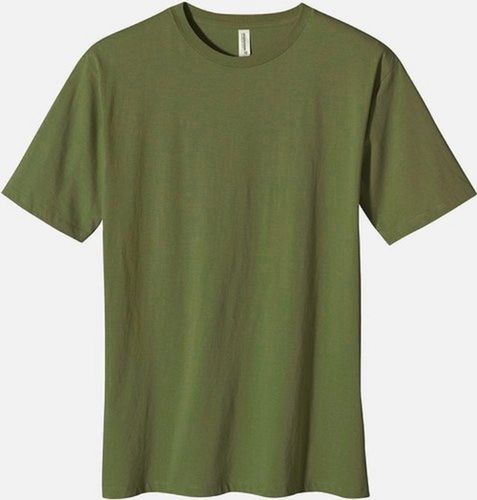 Green Breathable Skin Friendly Wrinkle Free Round Neck Casual Wear Plain Bamboo T Shirt