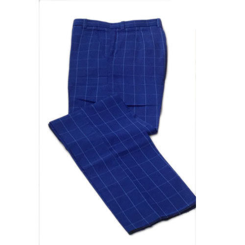 Breathable Mens Blue Formal Classy Comfortable Soft And Stylish Checked Pant