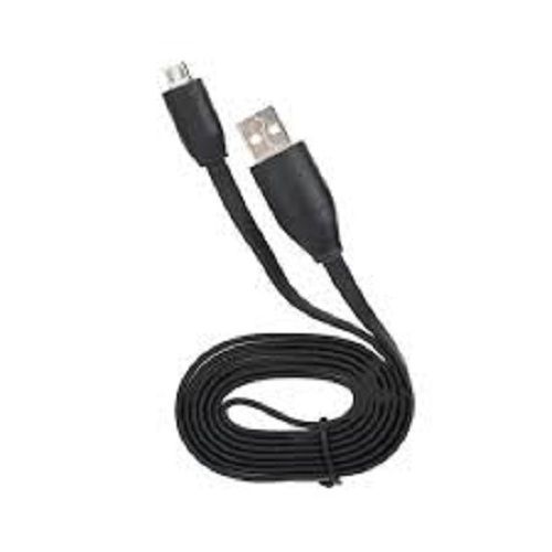 Rubber Lightweight Black Color Cell Phone Data Cable With Fast Data Transmission