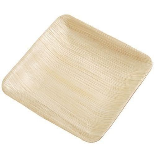 Natural Plain Square Shape Brown Disposable Areca Leaf Plate