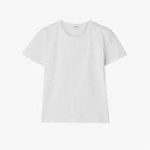 White Breathable Skin Friendly Wrinkle Free White Half Sleeve Round Neck Cotton Kids T Shirts