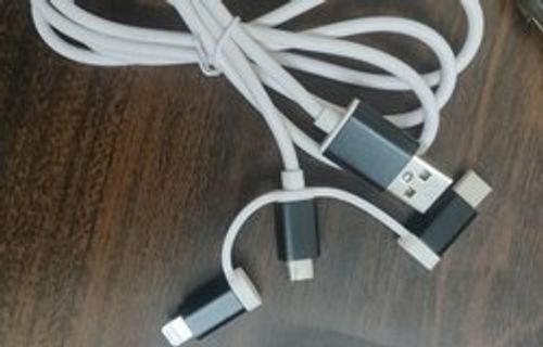 Black Fast Charging Cable With High Speed Data Syncs For Android Mobile 