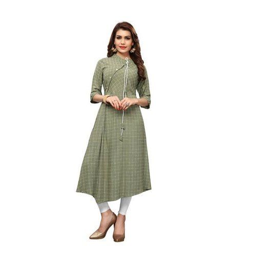 Medium Sleeve Simple Striped Comfortable Stylish Designed Cotton Kurtis For Woman