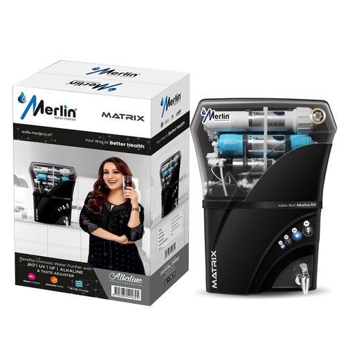 Merlin Matrix Black Ro Water Purifier With Low Maintenance And Gloss Design