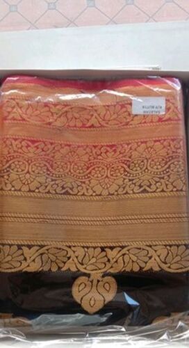 Pure Balatan Round Silk Woven Women'S Saree With Unstitched Blouse