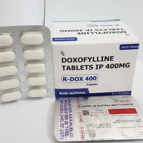 R-Dox 400 Doxofylline एंटी-अस्थमा टैबलेट, 10X10 ब्लिस्टर पैक सामान्य दवाएं