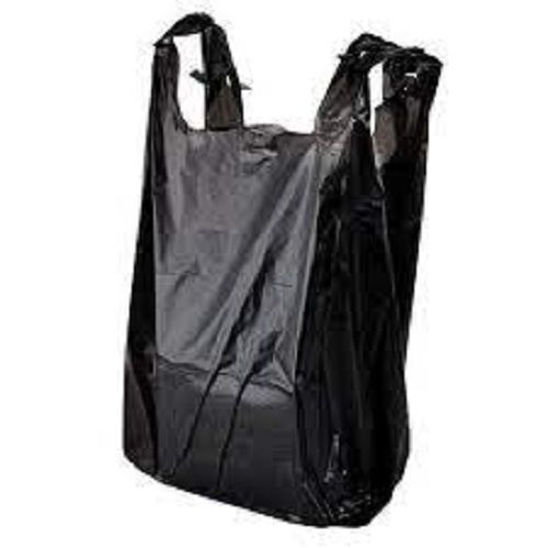 Reusable Easy To Carry Waterproof Black Plastic U Cut Plain Carry Bag