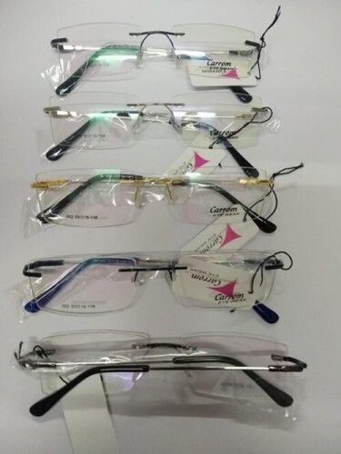 Mix Unisex Demo Lens Rimless Spring Metal Frame