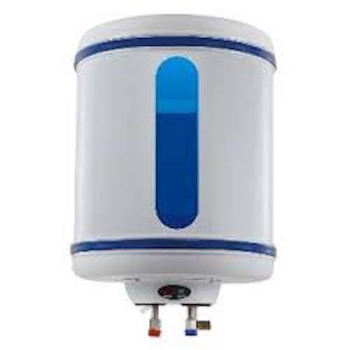 वाइट एंड ब्लू कलर इलेक्ट्रिक वॉटर गीज़र 15Ltr हाई क्वालिटी प्रोडक्ट के साथ और लंबे समय तक चलने वाली जीवन क्षमता: 15 लीटर/दिन