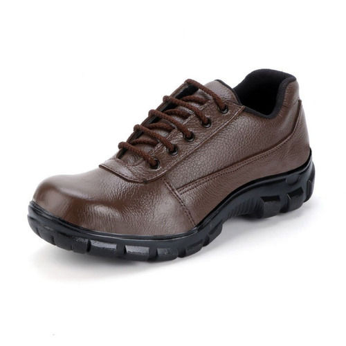 Breathable Modern Design Dark Brown Leather Safety Shoe