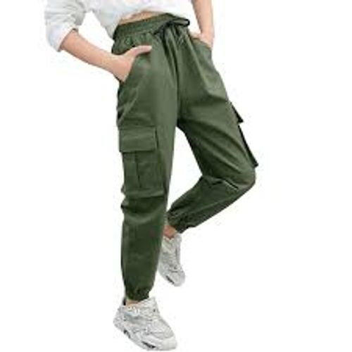 Plain Mens Pista Green Lycra Pant Waist Size 300