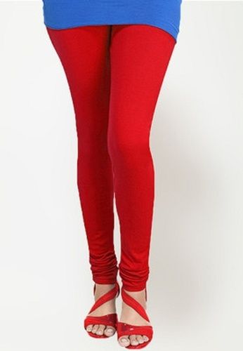 Plain Casual Wear Skin Friendly Breathable Red And Knitted Leggings For Ladies