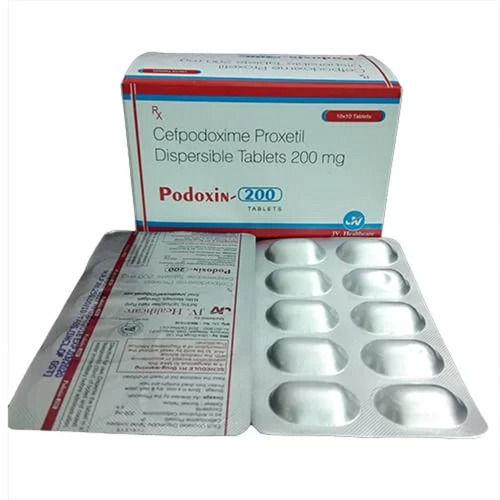 Podoxin-200 Cefpodoxime Proxetil Dispersible Antibiotic Tablets, 10x10x Alu Alu