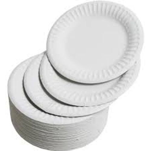 White Round Plain 7 Inch Disposable Paper Plate 